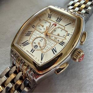 Michele Releve Two Tone Stainless and 18k Watch